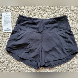 Lululemon Black Speed Up HR Short, 4" Lined, Size 4